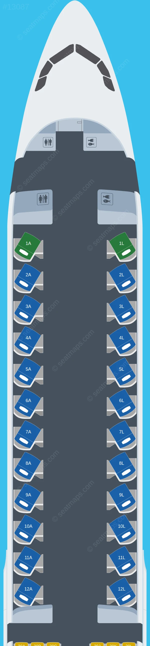 Saudia Airbus A321neo XLR seatmap preview