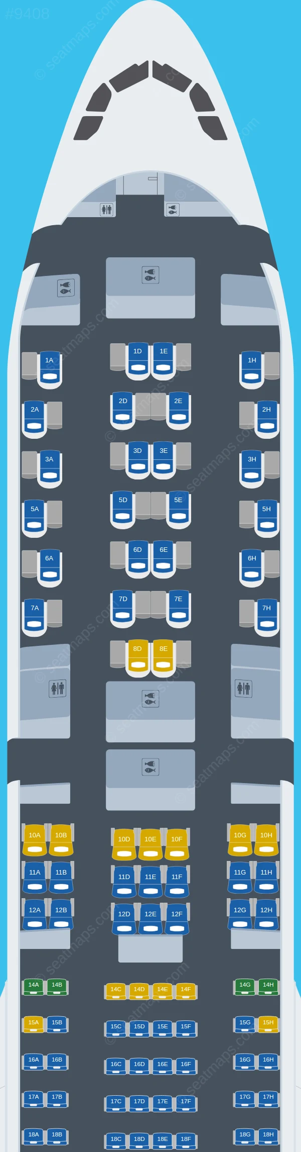 Aircalin Airbus A330-900neo seatmap preview