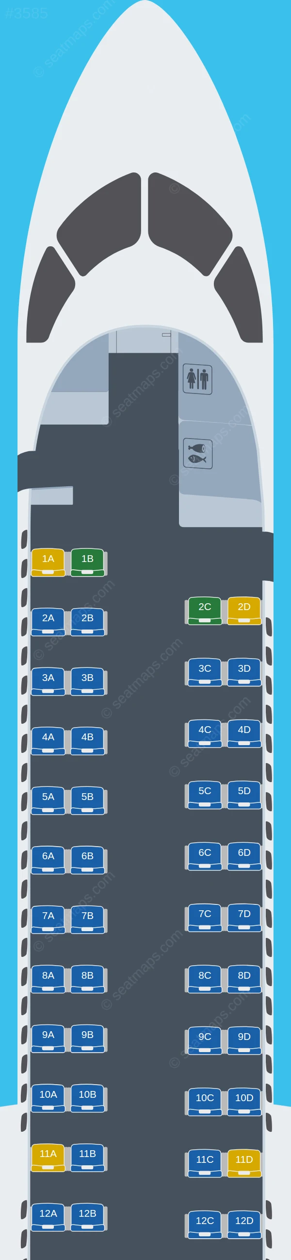 SATA Air Acores De Havilland Q400 seatmap preview