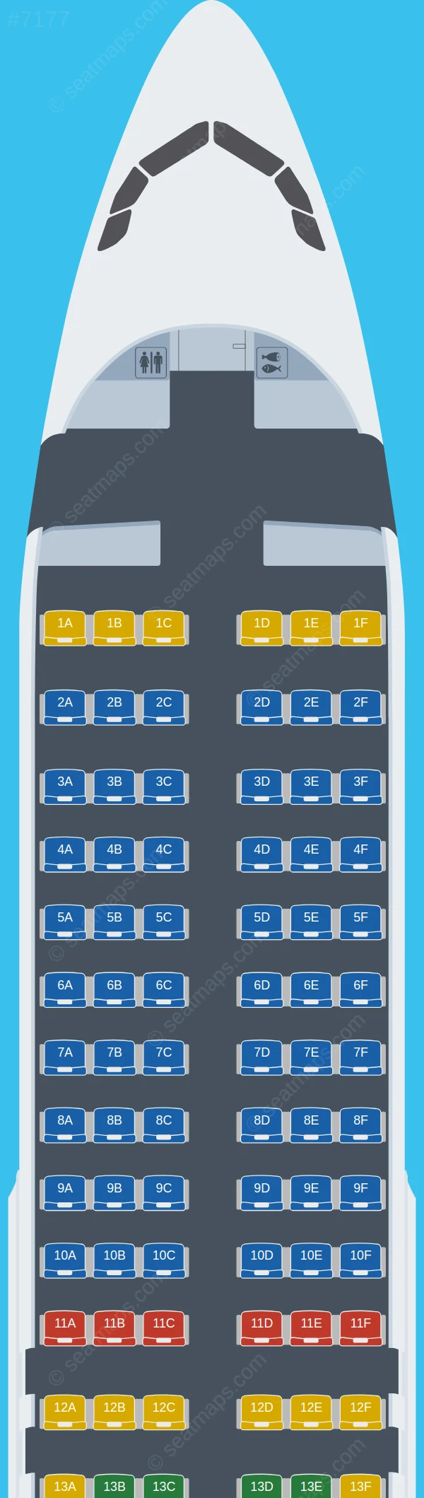 West Air Airbus A320-200 V.2 seatmap preview