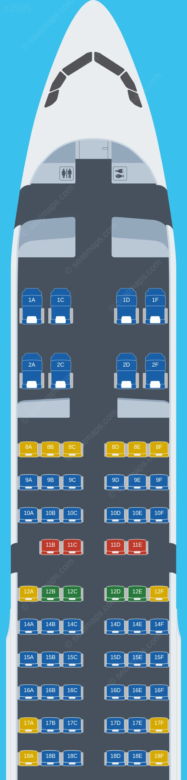 Gulf Air Airbus A321-200 seatmap preview