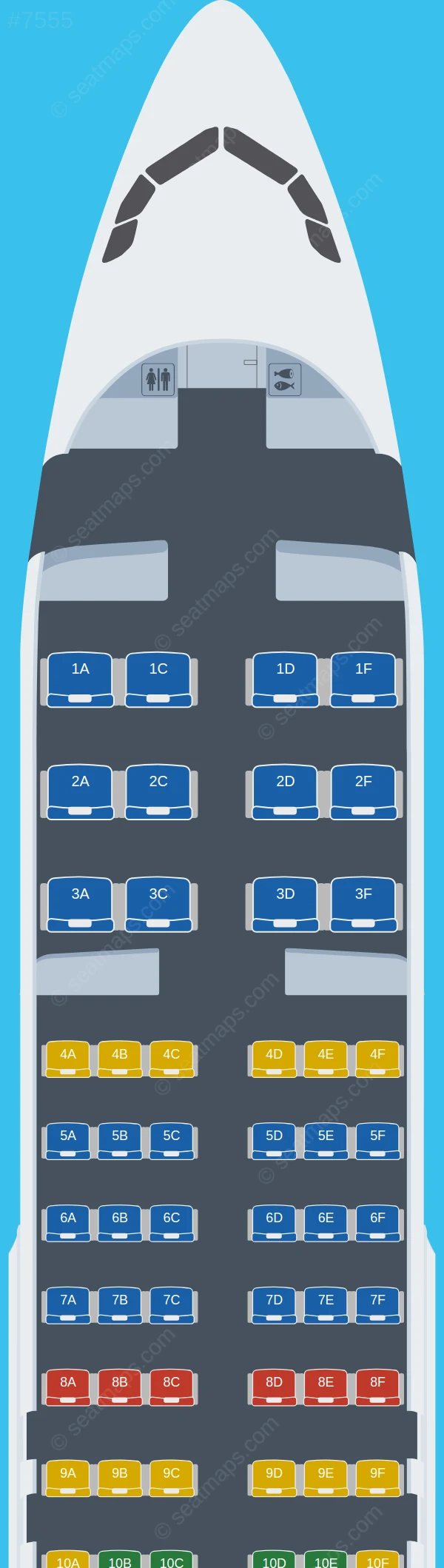 Solomon Airlines Airbus A320-200 seatmap preview