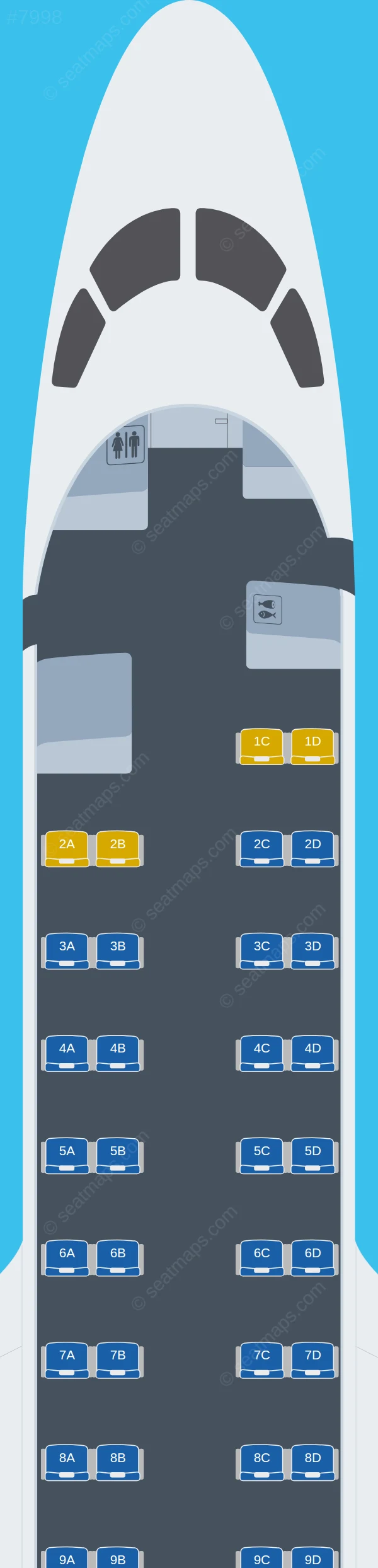 Air Botswana Embraer E170 seatmap preview