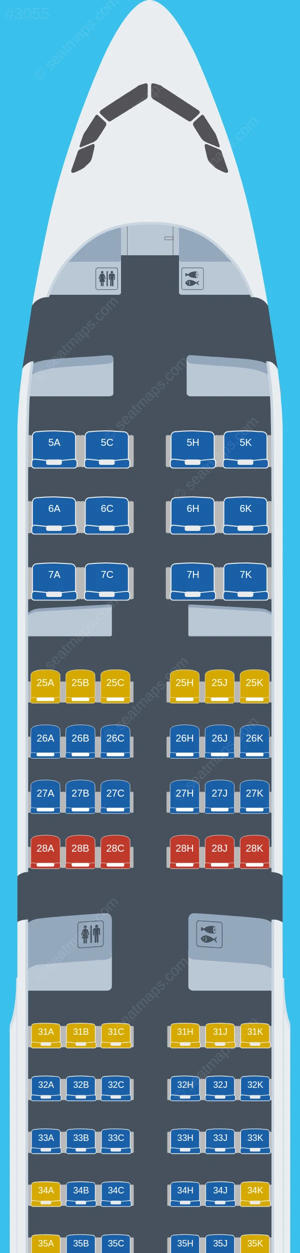 China Southern Airbus A321-200 V.2 seatmap preview