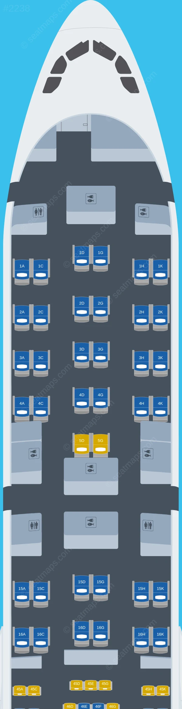 South African Airways Airbus A340-300 seatmap preview