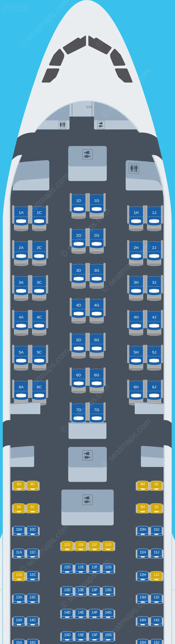 Thai AirAsia X Airbus A330-300 V.2 seatmap preview