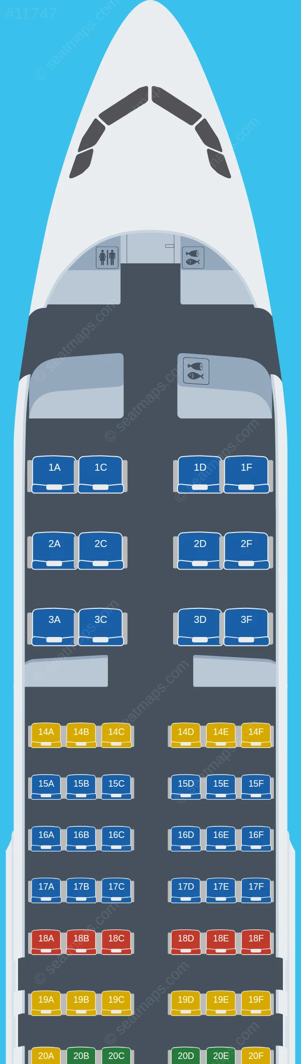 GetJet Airlines Airbus A320-200 V.2 seatmap preview