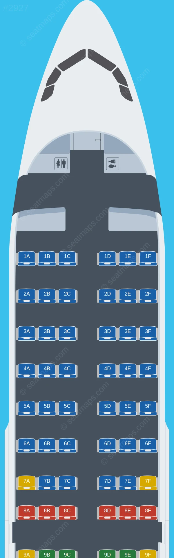 Turkish Airlines Airbus A319-100 seatmap preview