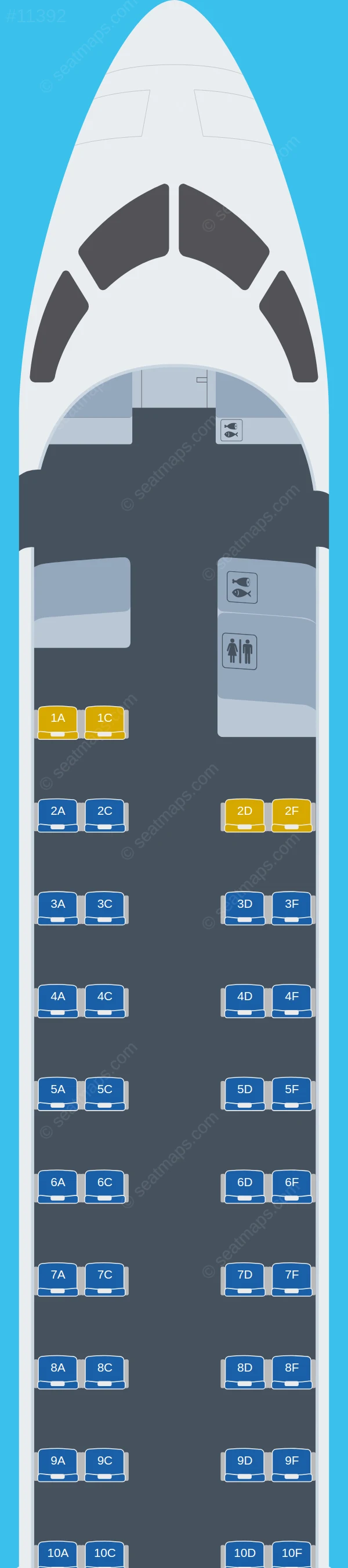 Global Reach Aviation Bombardier CRJ900 seatmap preview