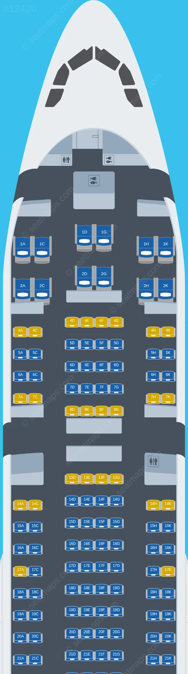 Air Transat Airbus A330-200 V.3 seatmap preview