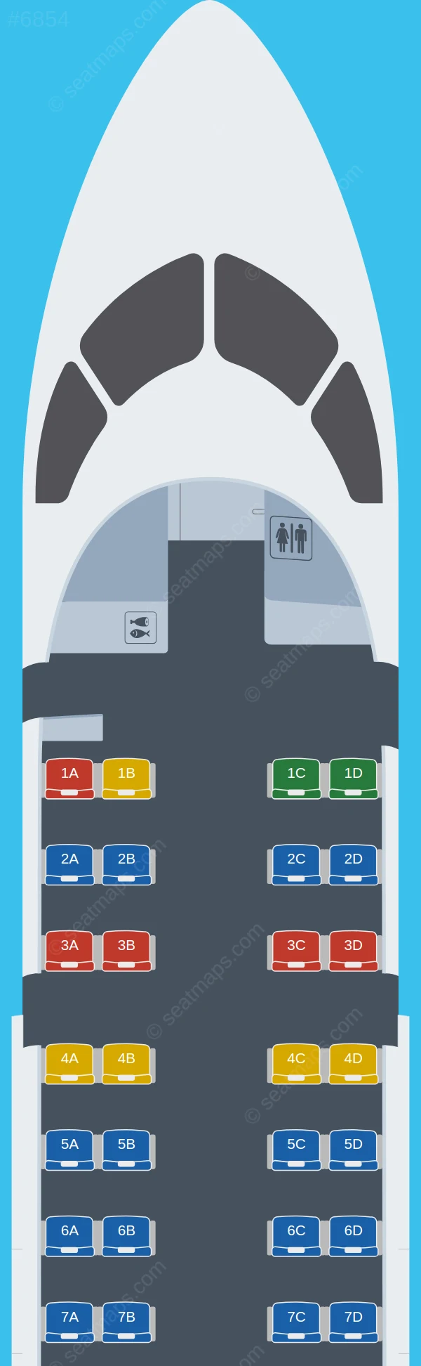 Central Mountain Air De Havilland Q100 seatmap preview