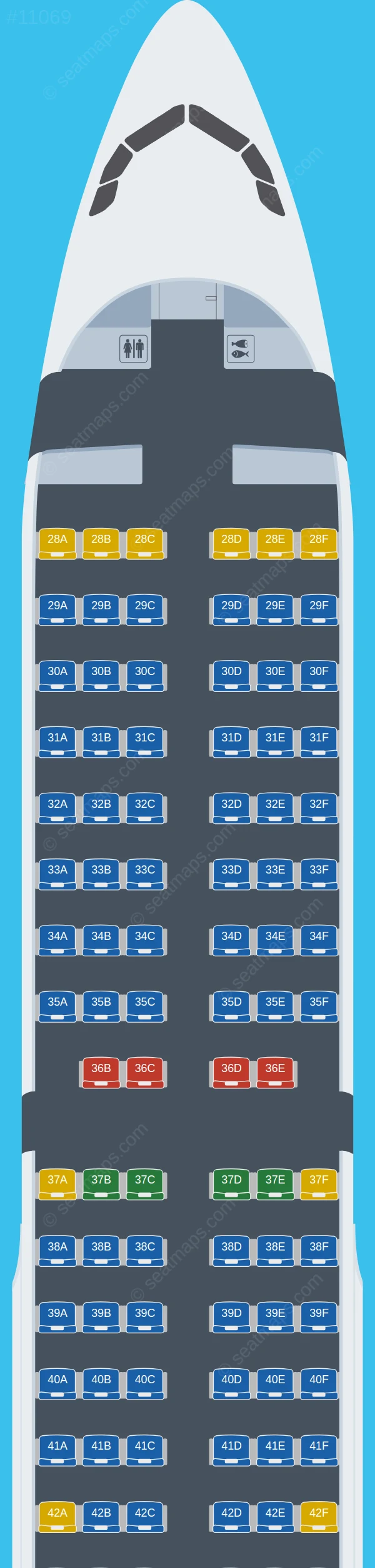Air Busan Airbus A321-200 V.1 seatmap preview