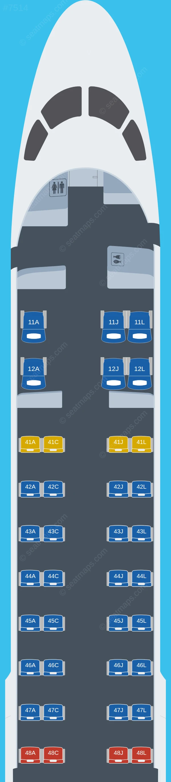 Hebei Airlines Embraer E190 seatmap preview