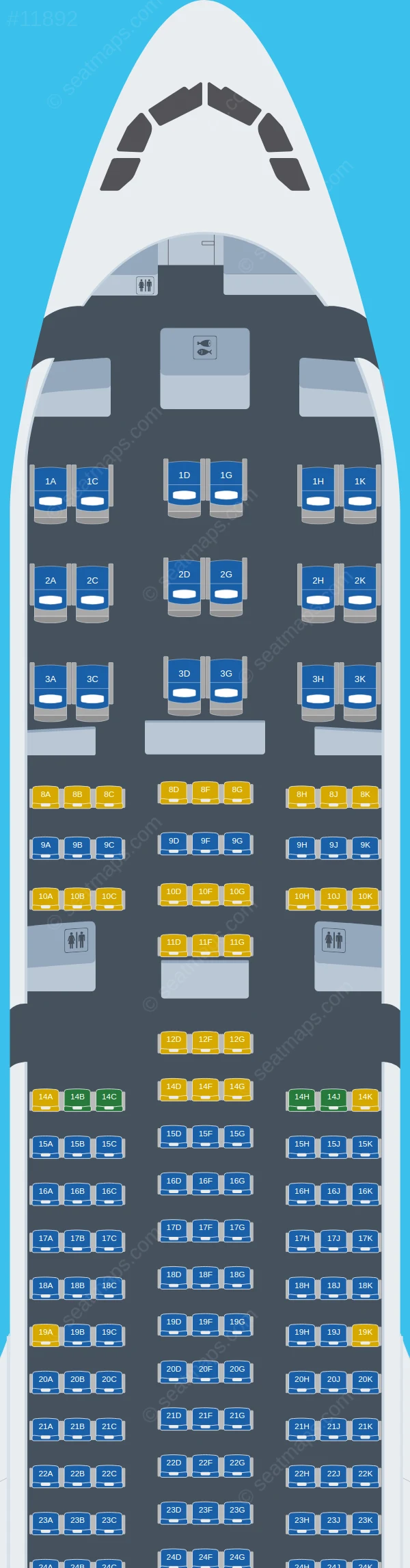 Iberojet Portugal Airbus A330-900neo V.2 seatmap preview