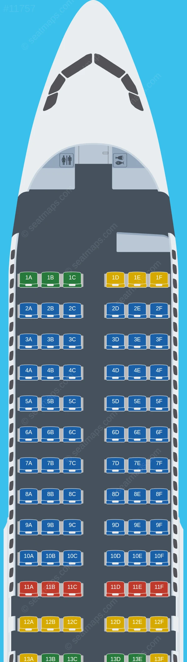LATAM Airlines Airbus A320-200 V.4 seatmap preview