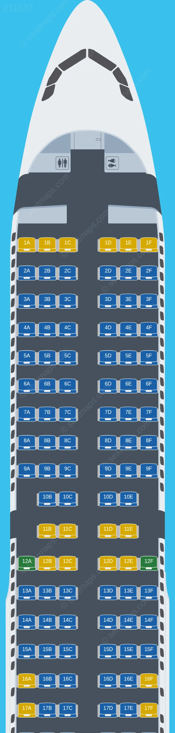 Viva Airbus A321-200 V.2 seatmap preview