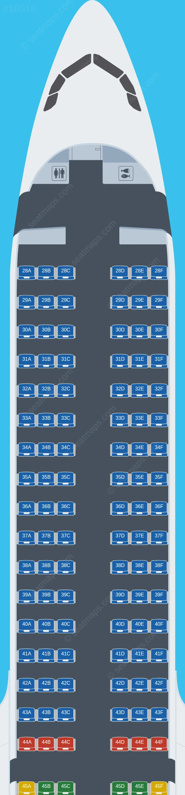 Air Busan Airbus A321neo seatmap preview