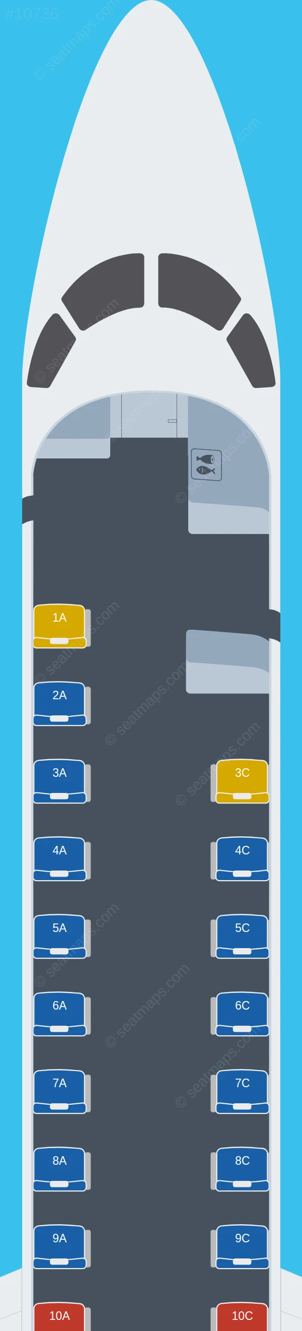 JSX Air Embraer ERJ 145 seatmap preview