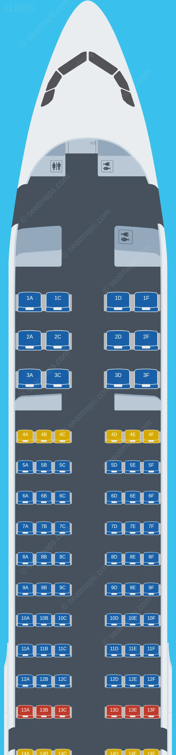 IndiGo Airbus A321neo XLR seatmap preview