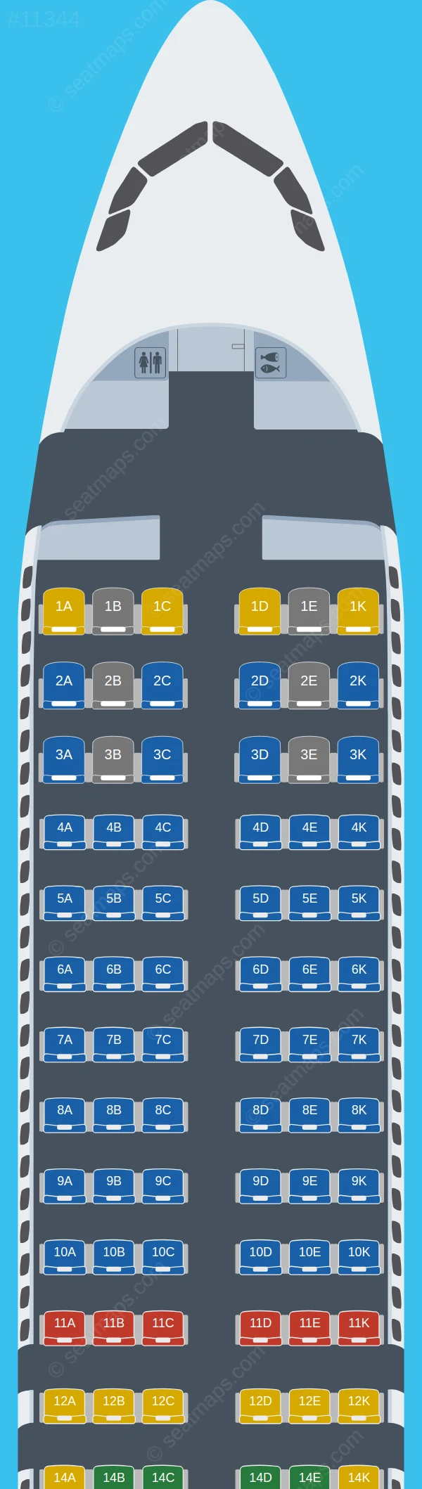 Avianca Ecuador Airbus A320neo seatmap preview