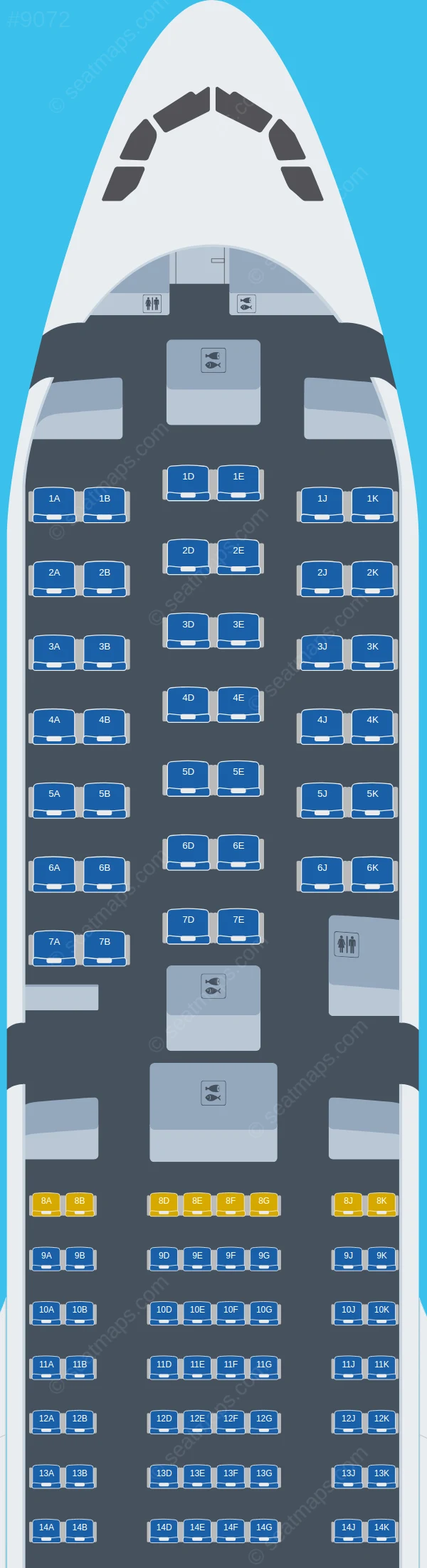 Turkish Airlines Airbus A330-300 V.2 seatmap preview