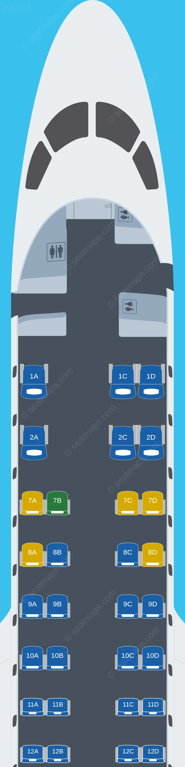 United Embraer E170  V.1 seatmap preview
