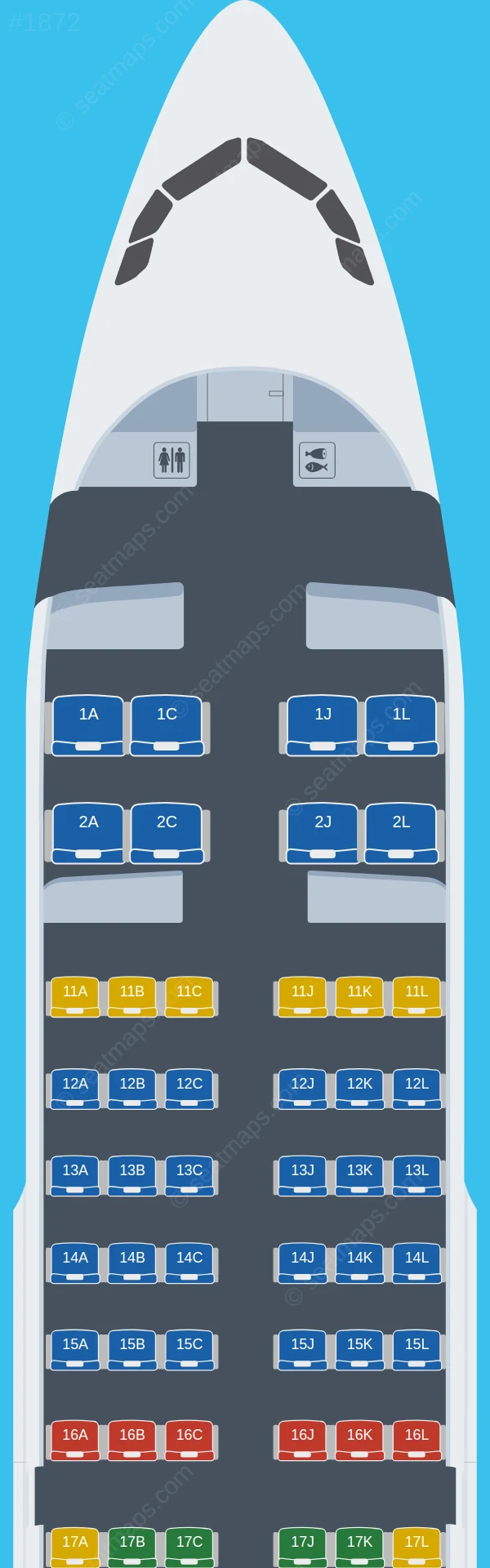 Air China Airbus A319-100 seatmap preview