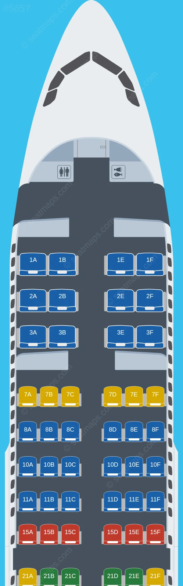 United Airbus A319-100 seatmap preview
