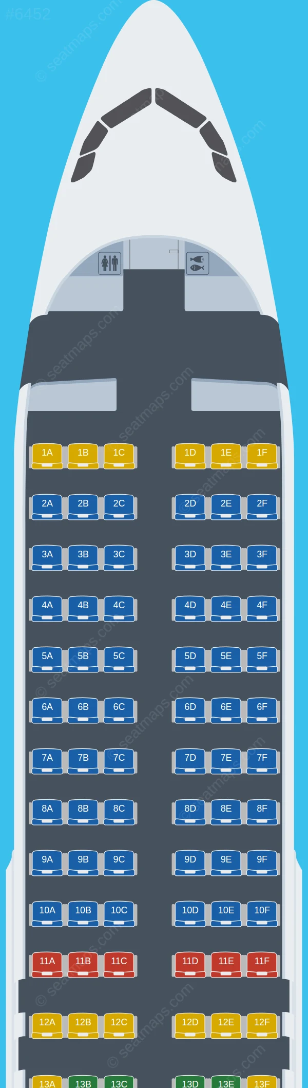 AirBlue Airbus A320-200 seatmap preview