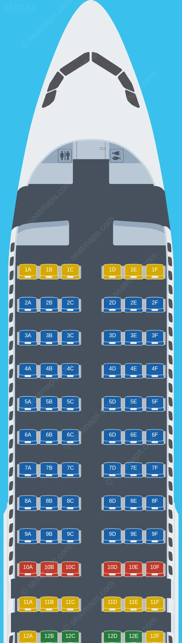 Azores Airlines Airbus A320-200 seatmap preview