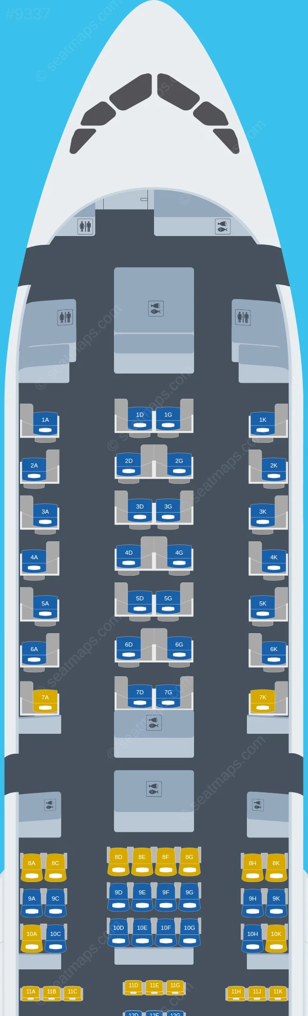 Aeroflot Airbus A350-900 seatmap preview