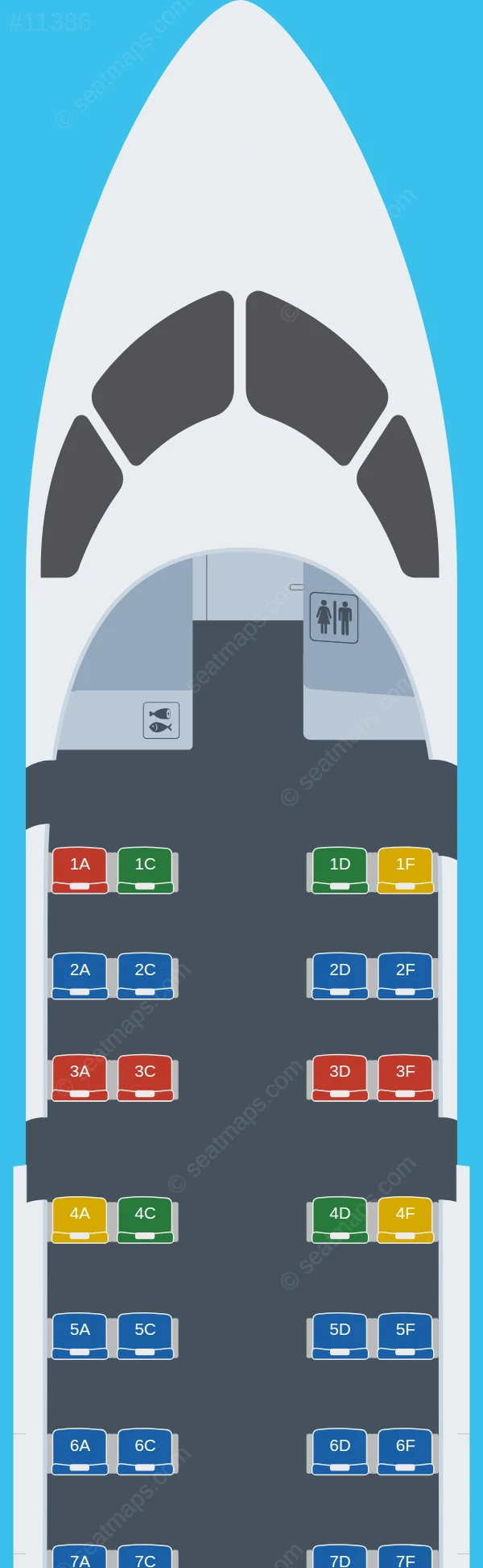 Universal Air De Havilland Q100 seatmap preview