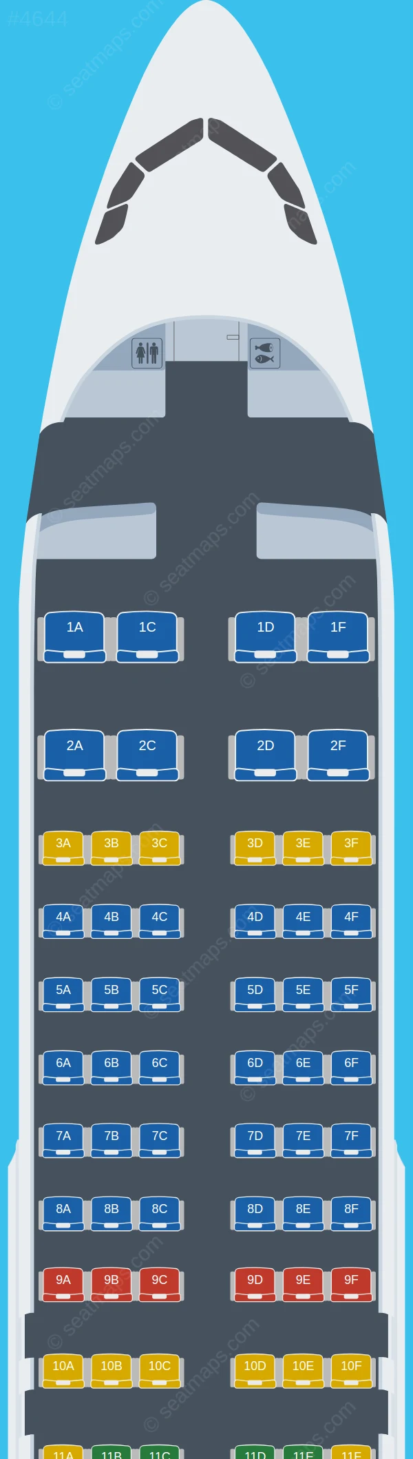 Yamal Airlines Airbus A320-200 V.1 seatmap preview