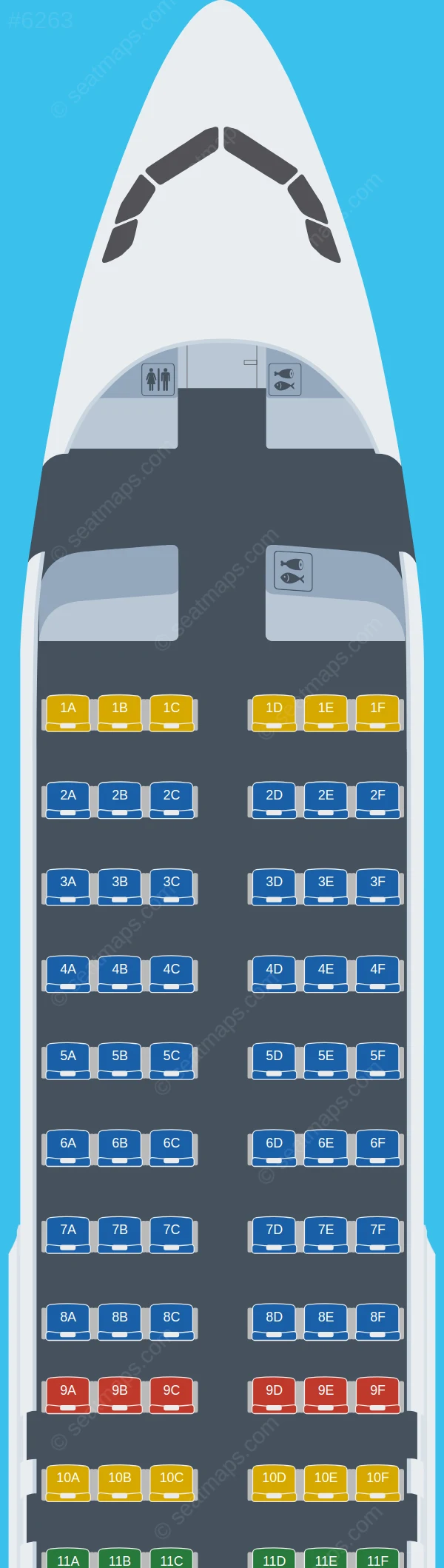 Turkish Airlines Airbus A320-200 V.1 seatmap preview