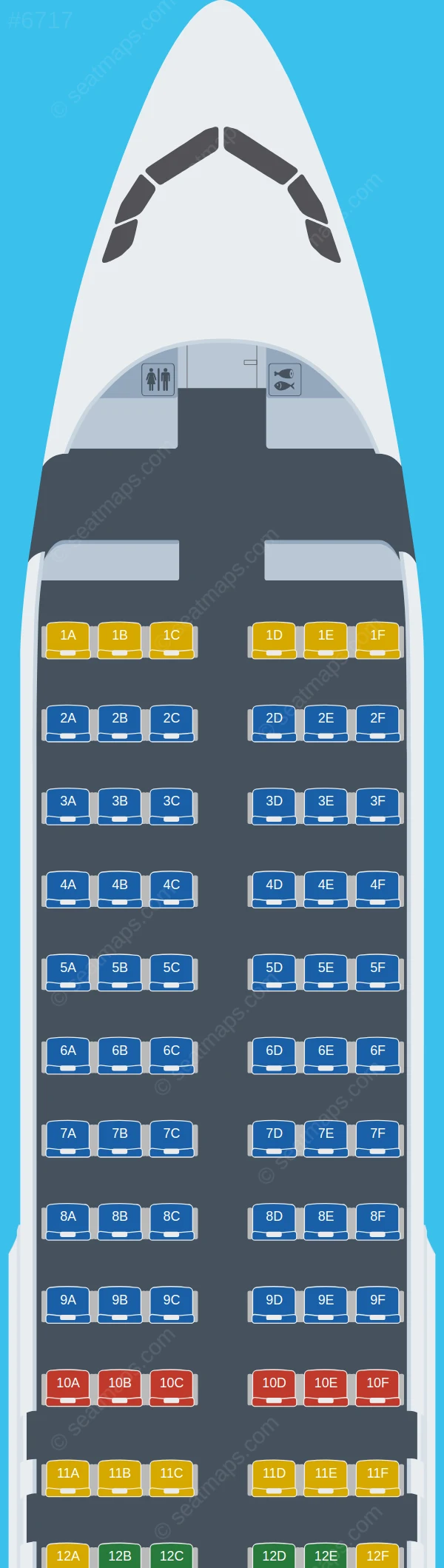 Air Arabia Maroc Airbus A320-200 seatmap preview