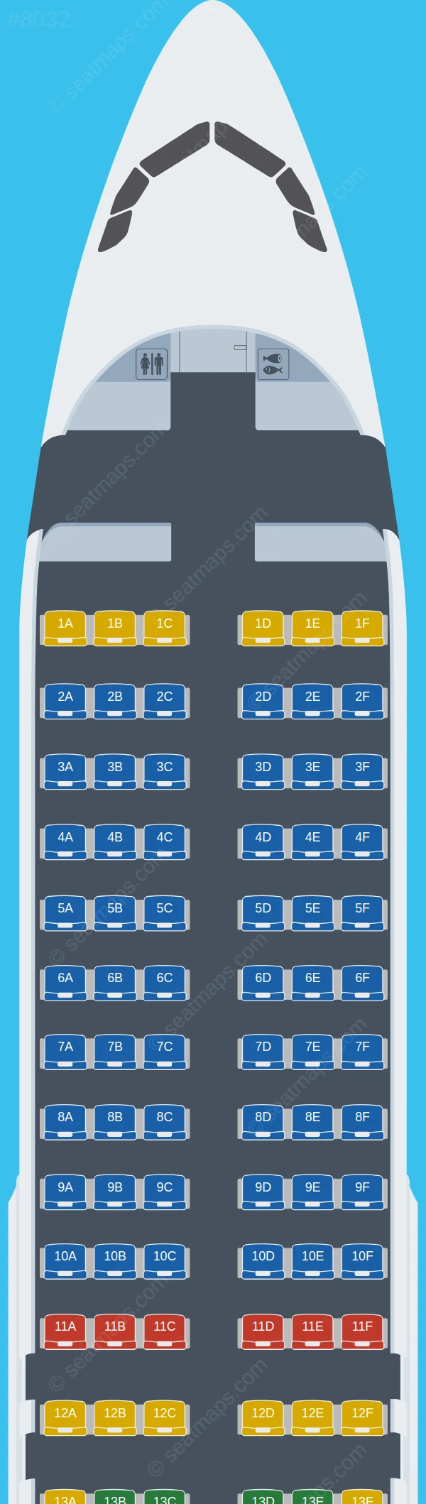 Air Serbia Airbus A320-200 V.1 seatmap preview