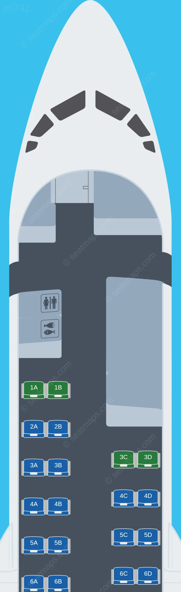 Air Panama Fokker 50 seatmap preview