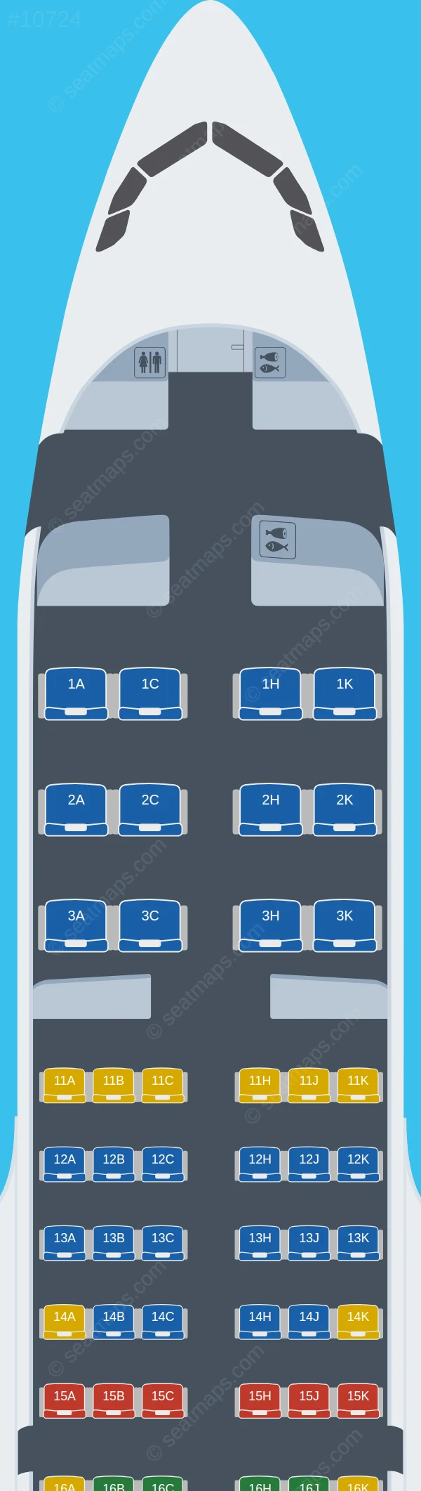 Kuwait Airways Airbus A320neo seatmap preview