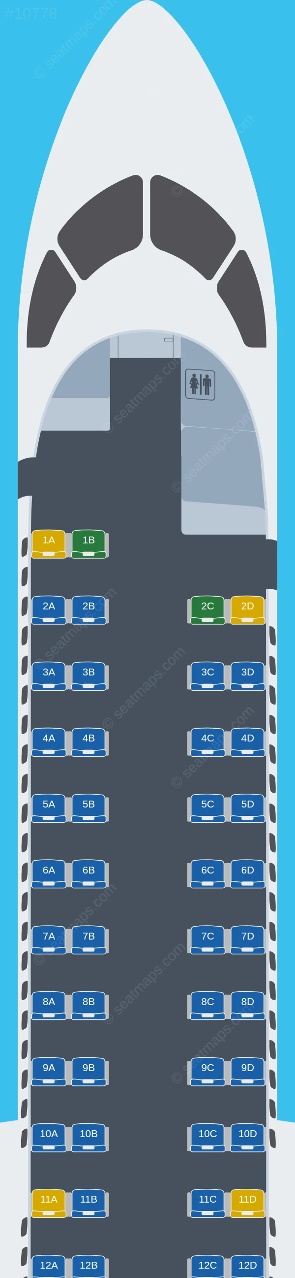 Avanti Air De Havilland Q400 seatmap preview