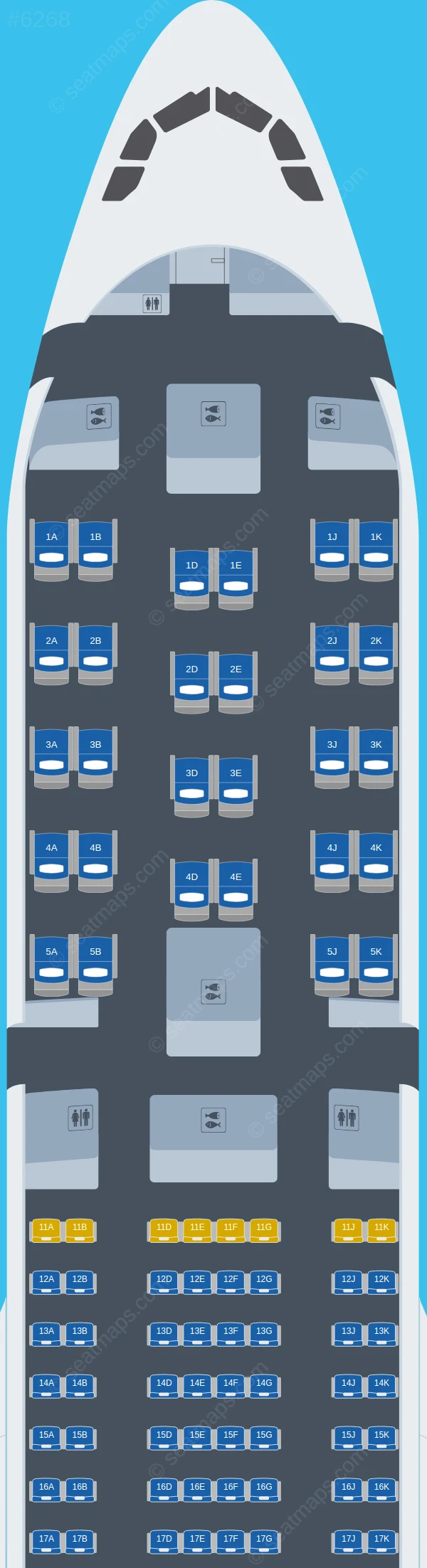 Turkish Airlines Airbus A330-300 V.3 seatmap preview