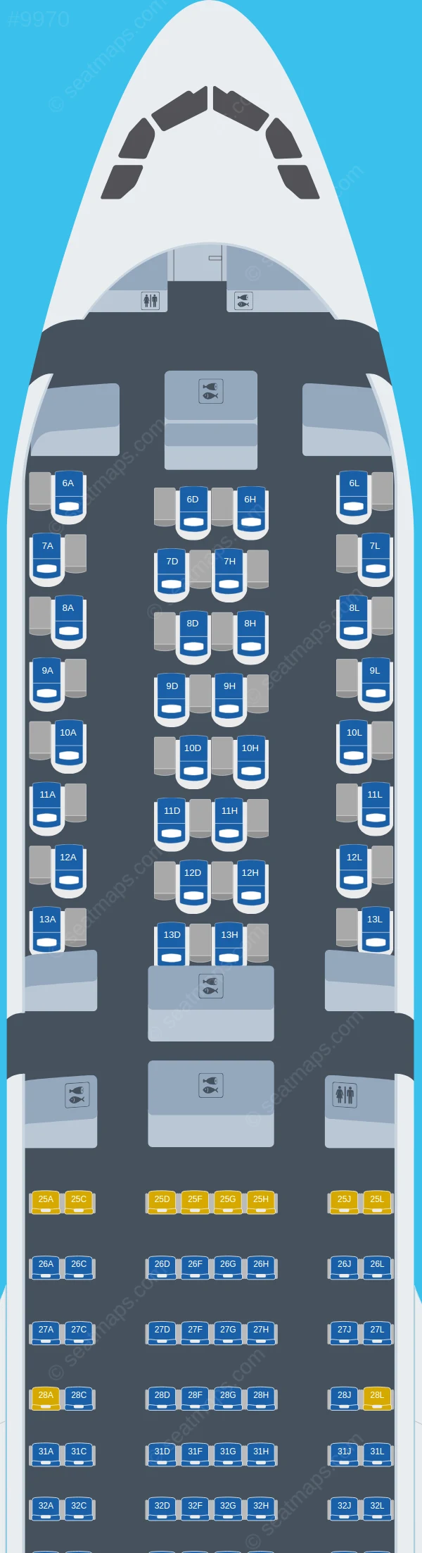 Shanghai Airlines Airbus A330-300 V.2 seatmap preview