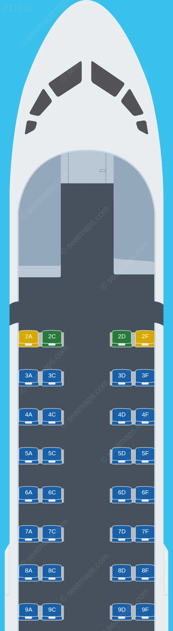 Aurigny Air Services ATR 72-600 seatmap preview