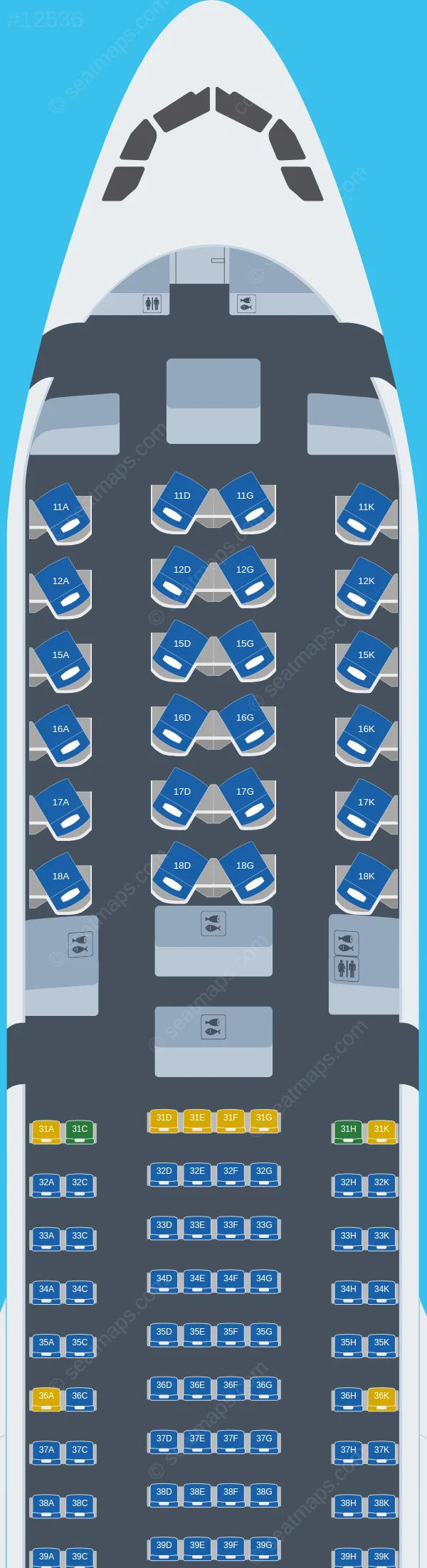 Hong Kong Airlines Airbus A330-300 V.2 seatmap preview