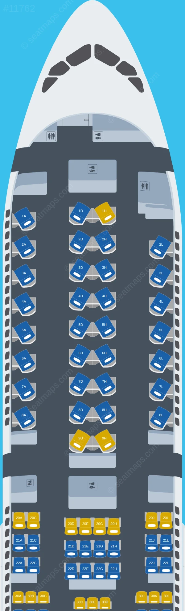 ITA Airways Airbus A350-900 seatmap preview