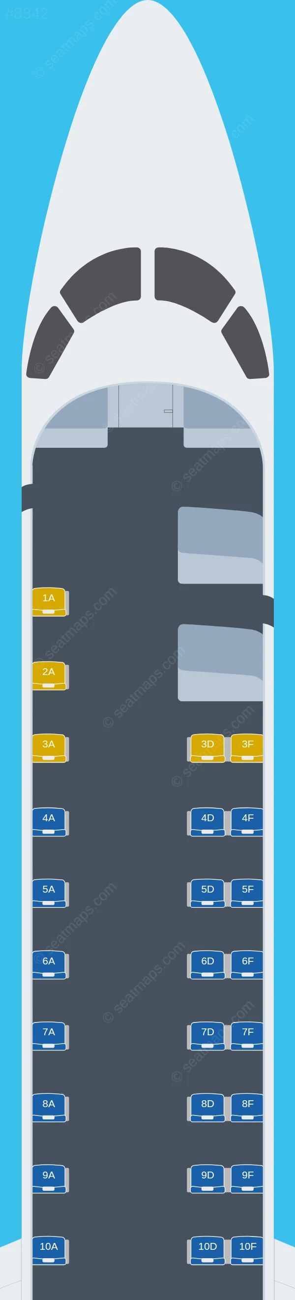 TAG Embraer ERJ 145 seatmap preview