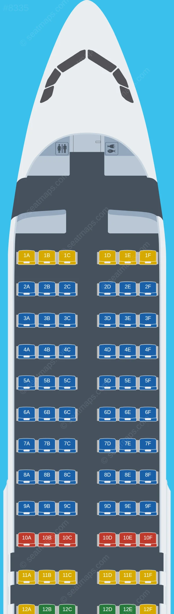 Star East Airlines Airbus A320-200 seatmap preview