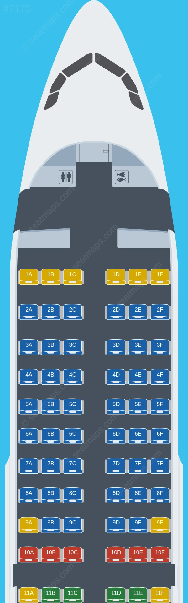West Air Airbus A319-100 seatmap preview