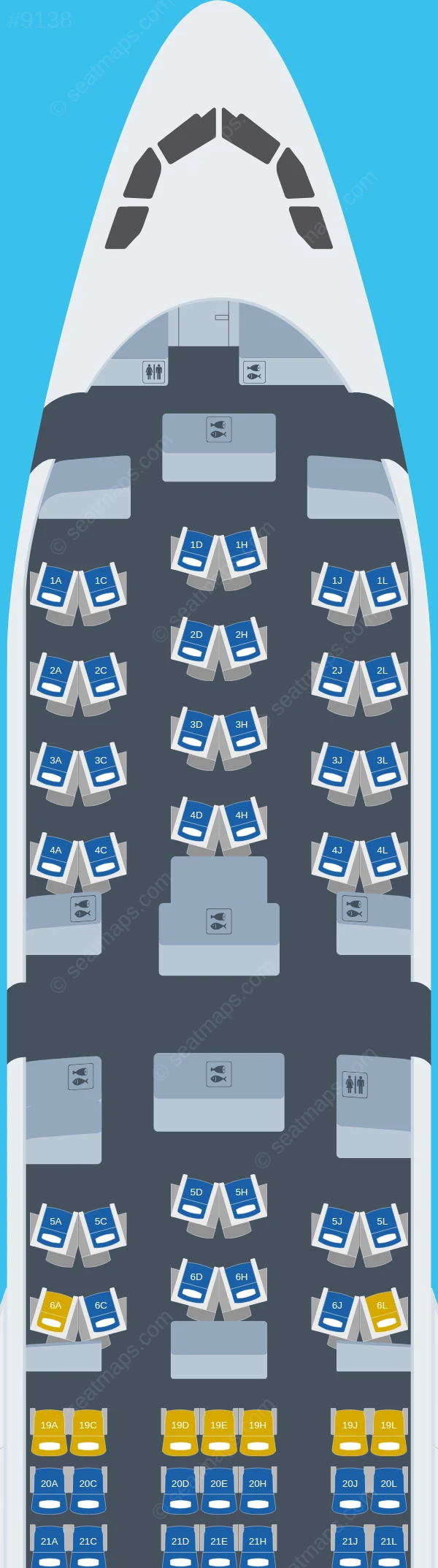 Air France Airbus A330-200 seatmap preview