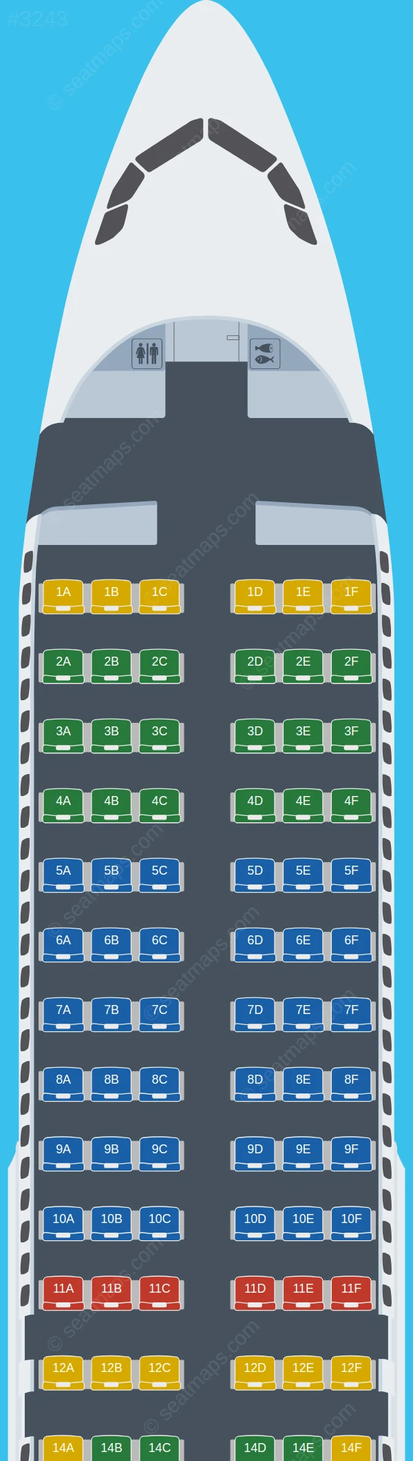 Vueling Airbus A320-200 V.1 seatmap preview