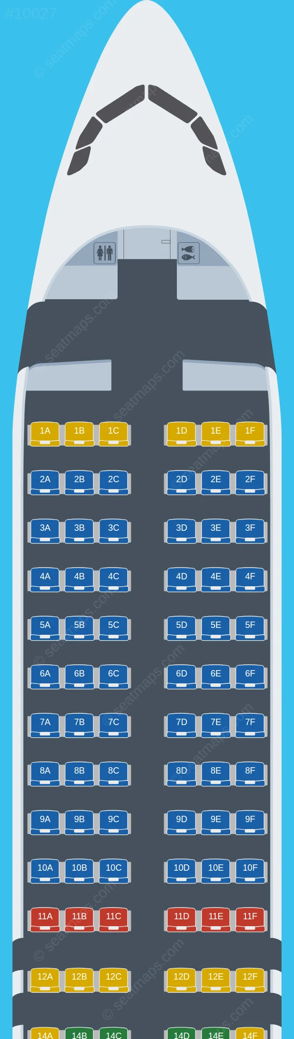 Air Corsica Airbus A320neo seatmap preview